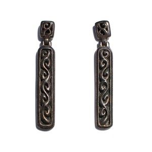 Vintage Sterling Silver Rectangle Dangle Earrings